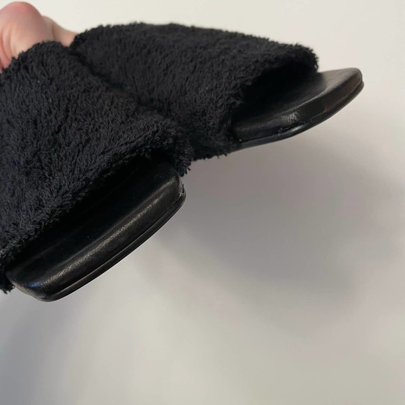 NWOB MIISTA London Wendy Black Towel Mule Sandals Size 37 Shoes Square Toe - Picture 11 of 11